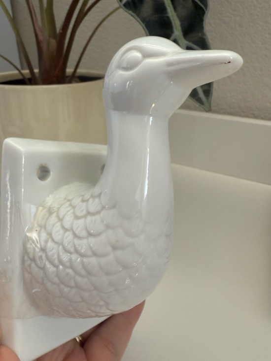 Vintage Other - Vintage White Ceramic Duck Goose Wall Hook or Decor